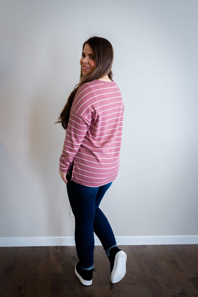 Brittany Waffle Shirt in Mauve