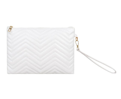 Charlie Chevron Quilted Clutch