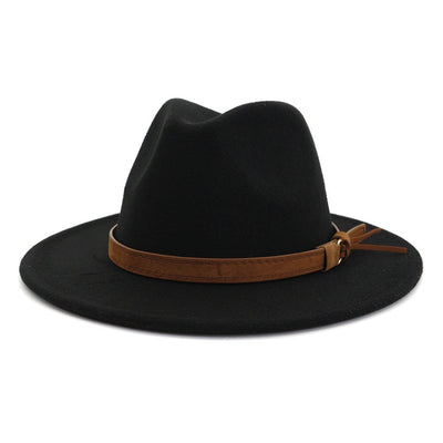 Panama Fedora Fall Hat in Black