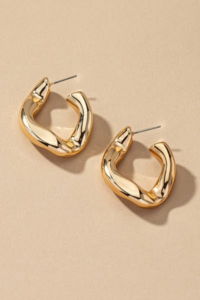 Chunky Chain Link Earrings in Gold