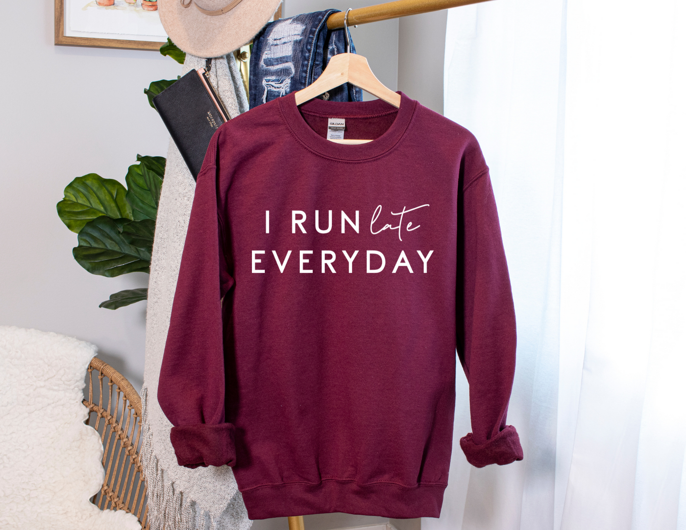 I Run (Late) Everyday Crewneck