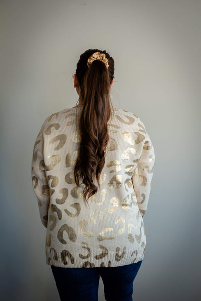 Maddison Gold Leopard Print Sweater