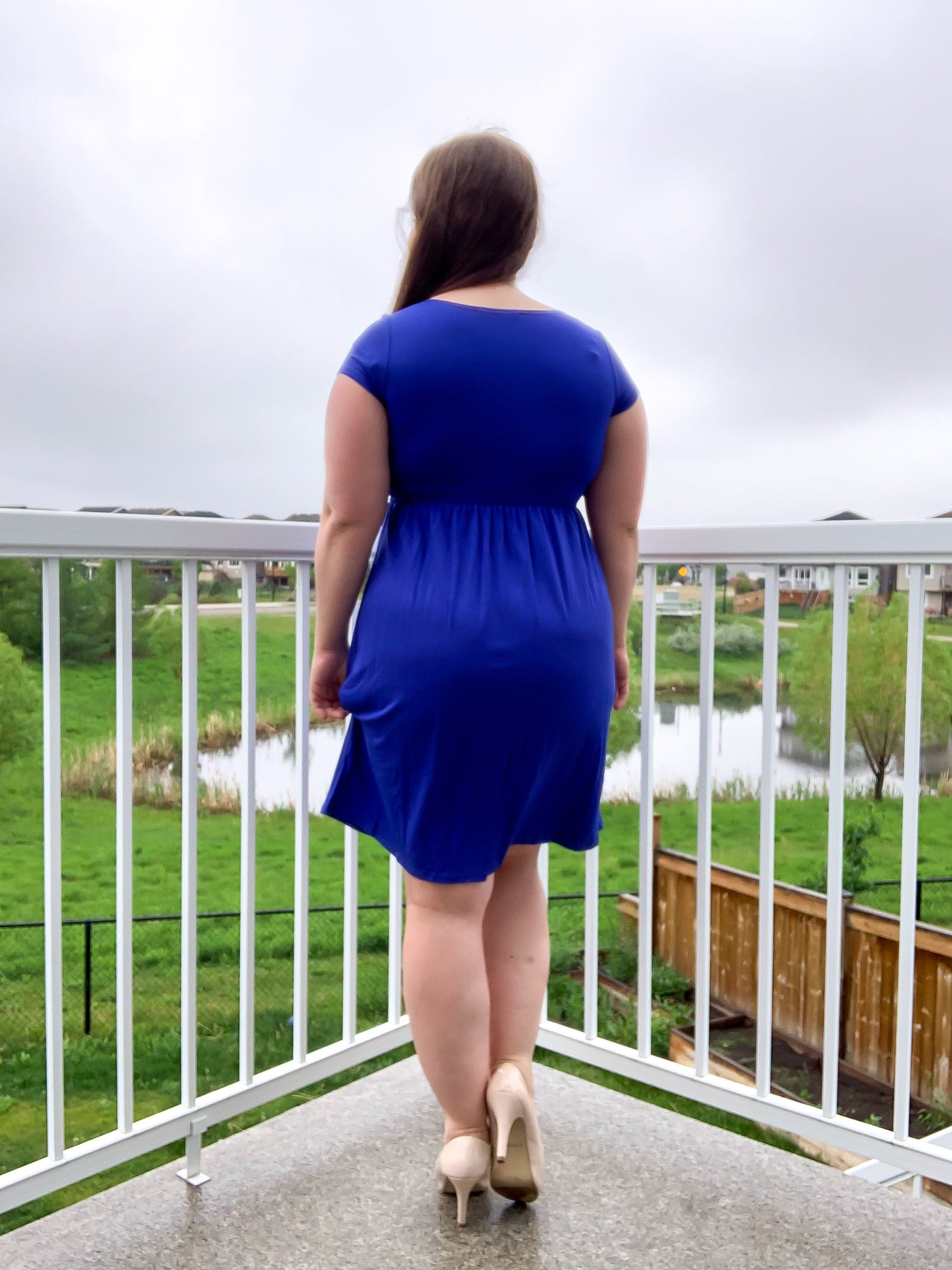 Denise Short Sleeve Dress in Royal Blue