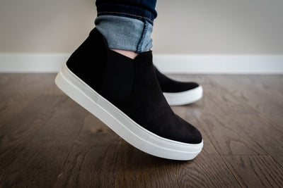 Suede High Top Shoes in Black