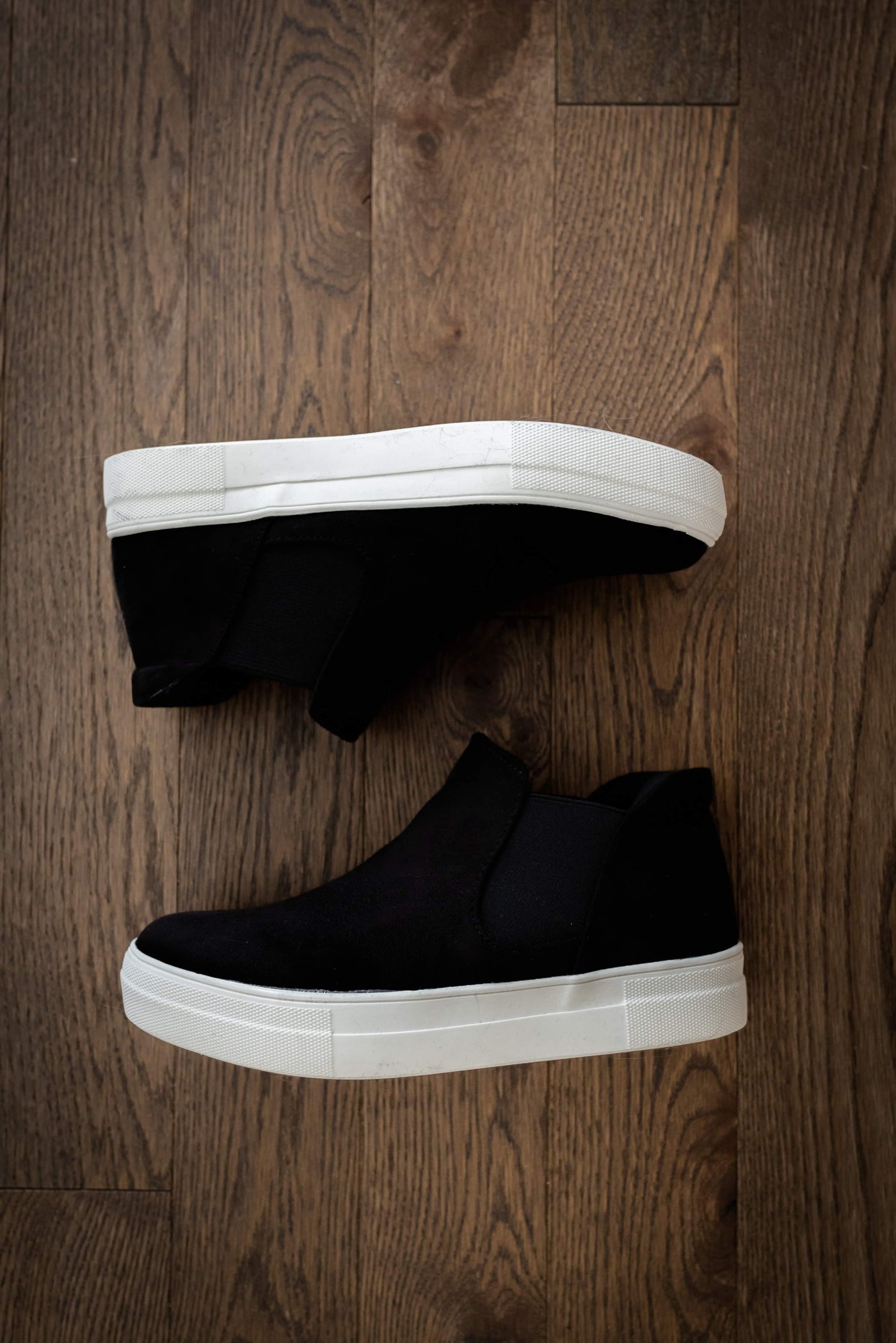 Suede High Top Shoes in Black
